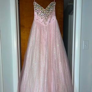 Maggie Sottero size 8 iridescent pink prom dress p4850